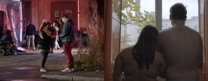 Två bilder ur filmen "Om sex"