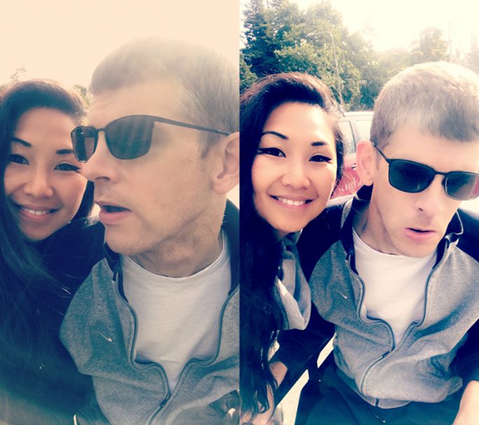 Zandra och hennes bror i utomhusmiljö